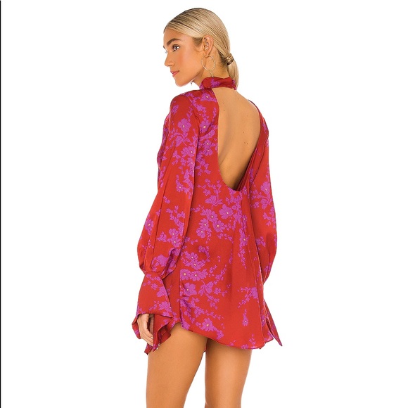 Free People red long sleeve dress - Picture 2 of 5